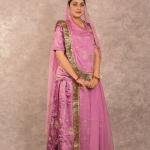 Mauve Pink Aari Sequins Work Poshak | Premium Bamber Satin | Jaipurio Designer Collection